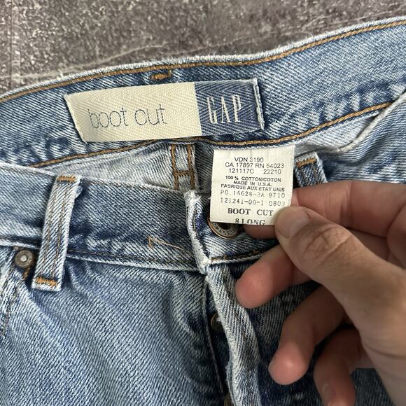 Women's Vintage Y2K GAP USA Boot Cut Button Fly Light Blue Faded Mom Jeans Sz 8 - Picture 3 of 5